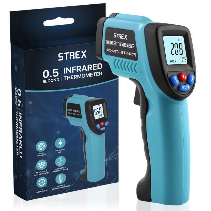 Strex Digitale Infrarood Thermometer-Bereik -50 t/m +550 °C, Doe-het-zelf en Bouw, Meetapparatuur, Nieuw, Verzenden