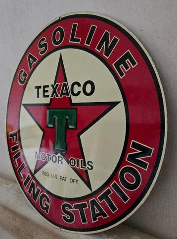 Texaco - Texaco-emaillebord - Texaco - Emaille bord - Staal,