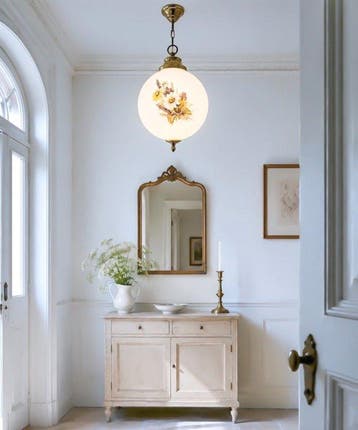 Plafondlamp - Boule - Glas, Messing