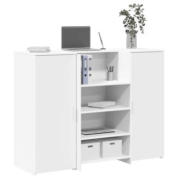 vidaXL Receptiebalie 135x50x103,5 cm bewerkt hout wit, Verzenden