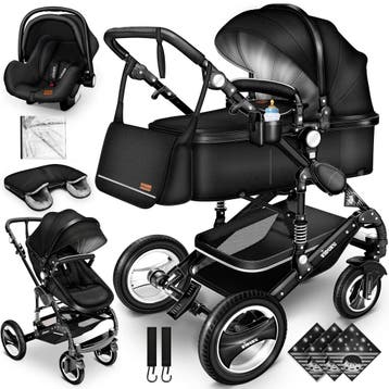 Kinderwagen 3 in 1 - Buggy - Wandelwagen - Kinderbuggy - Zwa, Kinderen en Baby's, Kinderwagens en Combinaties, Verzenden, Nieuw