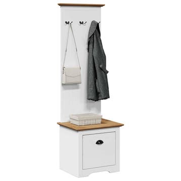 vidaXL Gangkast met haken BODO 50x40x157 cm wit en bruin, Huis en Inrichting, Verzenden, Nieuw