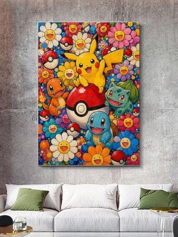 Shayer - Pokémon – Murakami Bloom Party - XL - 60x80cm - 1/1, Nieuw