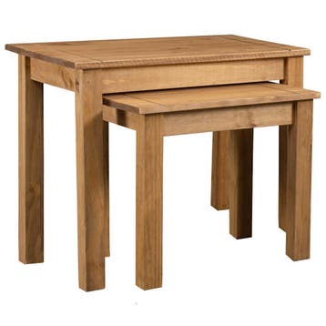 vidaXL 2-delige Tafeltjesset Panama Range massief grenenhout, Verzenden, Nieuw