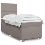 vidaXL Boxspring met matras stof taupe 90x200 cm, Verzenden, Nieuw