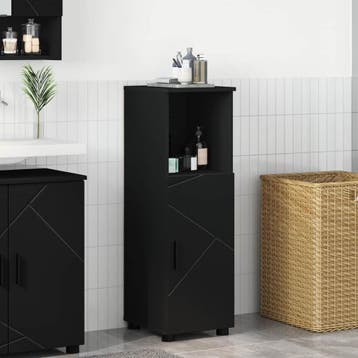 vidaXL Badkamerkast Zwart 30 x 35 x 95 cm Bewerkt hout,, Verzenden