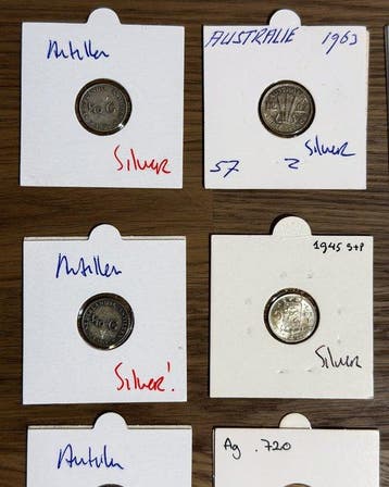 Wereld. Collection of 20 Silver Coins – Germany, Australia,, Postzegels en Munten
