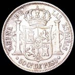 Spanje. Isabel II. 50 centavos Acuñada para circular en las