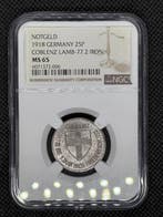 Duitsland, Weimar Republiek 25 Pfennig 1918 NGC MS65 (Zonder