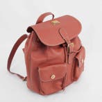 Valextra - Leather Backpack Red/Brown Grained Calfskin, Handtassen en Accessoires, Tassen | Damestassen, Nieuw