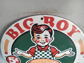 Big Boy hamburger keten - Emaille bord - Emaille, Antiek en Kunst