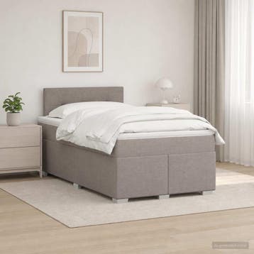 vidaXL Boxspringbed met matras met hoofdeinde Taupe 120 x, Verzenden