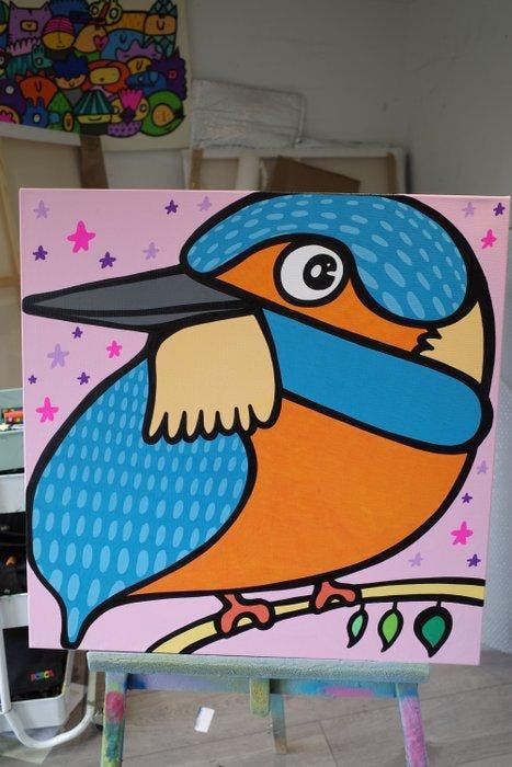 Kev Munday - Kingfishers Perch, Antiquités & Art, Art | Peinture | Moderne
