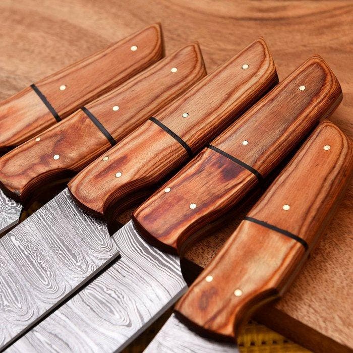 Keukenmes - Chefs knife - Gevouwen staal, Pakka wood -, Antiek en Kunst, Antiek | Keukengerei