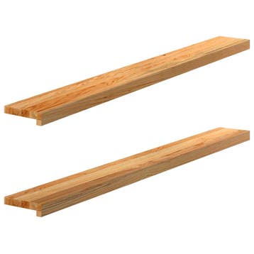 vidaXL Vensterbanken 2 st 140x15x2 cm massief eikenhout, Verzenden, Nieuw