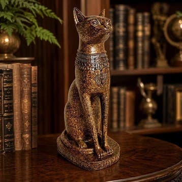 Retro Egyptian Cat God Pharaoh Resin Statue - Buster