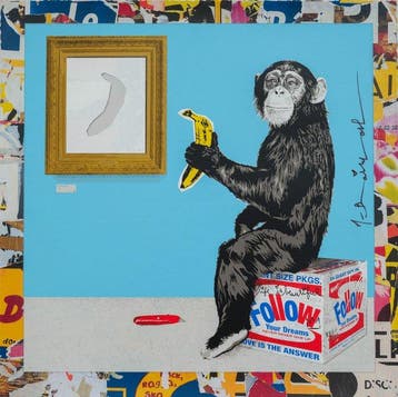 Mr Brainwash (1966) - Bananappétit, Antiek en Kunst, Kunst | Schilderijen | Modern