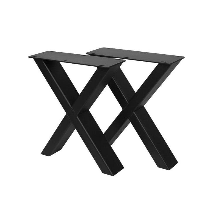 Stalen Onderstel X-mini 8x4 cm Zwart set van 2, Huis en Inrichting, Tafels | Eettafels, Verzenden