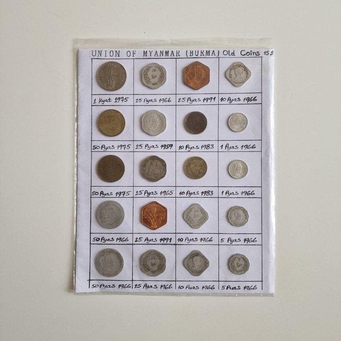 Birma en Thailand. 2 Souvenir muntsets 1935 t/m 1994 (Zonder, Timbres & Monnaies, Monnaies | Europe | Monnaies non-euro