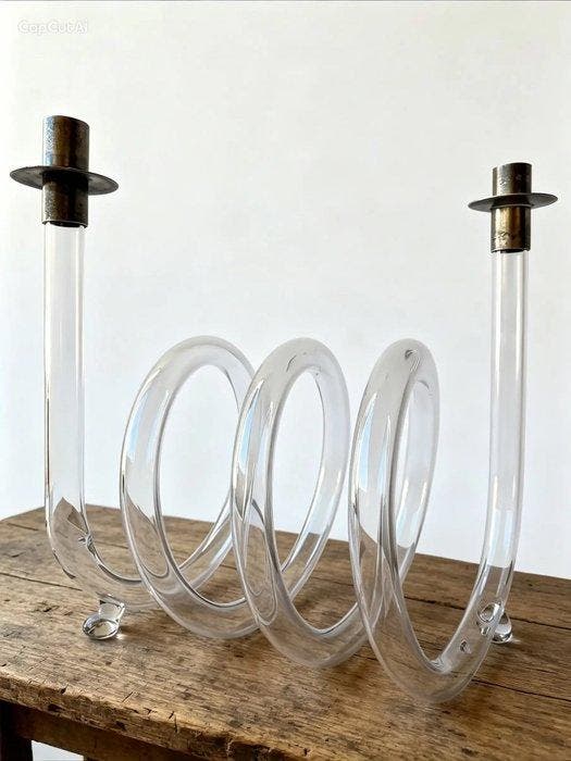 Chandelier - verre borosilicaté ou Pyrex soufflé et façonné, Antiquités & Art, Curiosités & Brocante