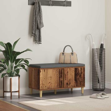 vidaXL Hallenbank Oudhout 80 x 38 x 46 cm Geengineerd Hout, Verzenden, Nieuw
