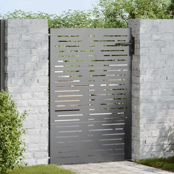 vidaXL Tuinpoort 85 x 125 cm Poedercoated staal Zwart, Tuin en Terras, Verzenden, Nieuw