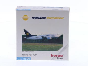 Schaal 1:500 Herpa 511698 Boeing 737-700 Hamburg Internat..., Ophalen of Verzenden, Zo goed als nieuw