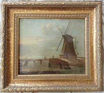 Nederlandse school (XVIII-XIX) - Nederlands winterlandschap