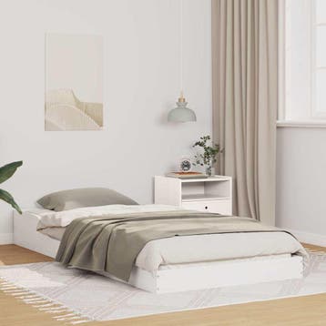 vidaXL Bedframe Wit 75 x 190 cm Massief grenenhout, Verzenden