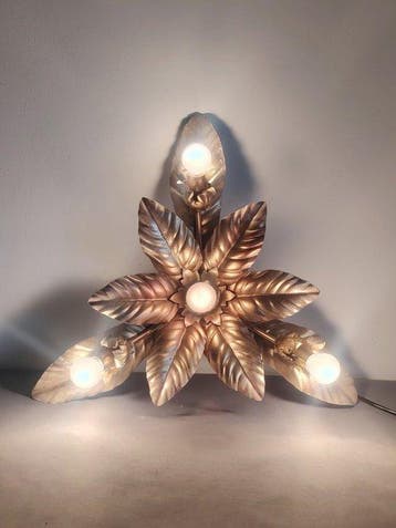 Hollywood Regency style floral wall lamp - Wandlamp - IJzer