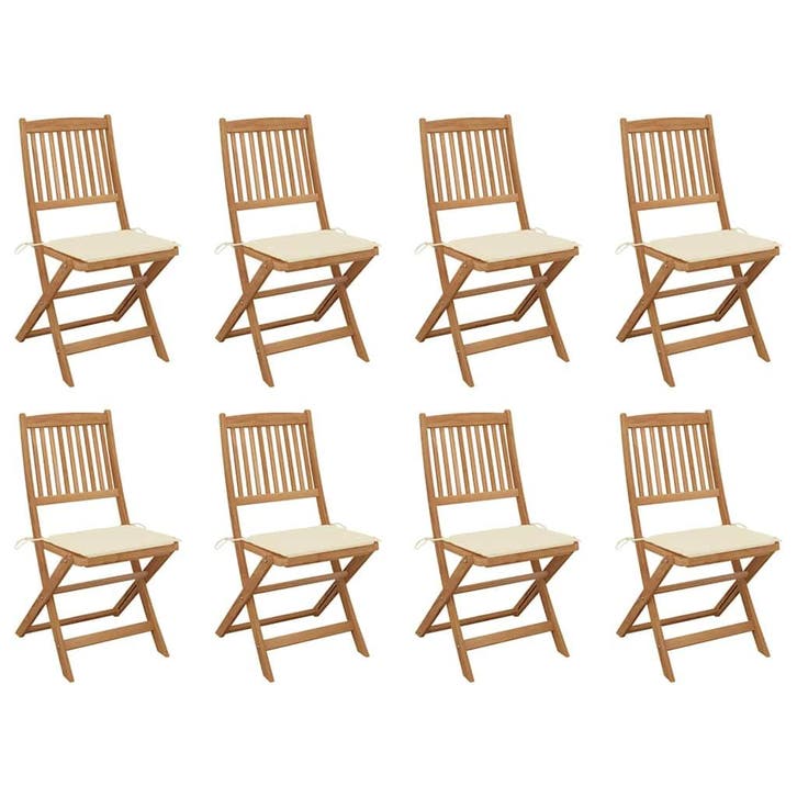 vidaXL Tuinstoelen 8 st inklapbaar met kussens massief, Jardin & Terrasse, Chaises de jardin, Envoi