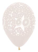 Ballonnen Number 60 Stars Crystal Clear 30cm 25st, Verzenden, Nieuw