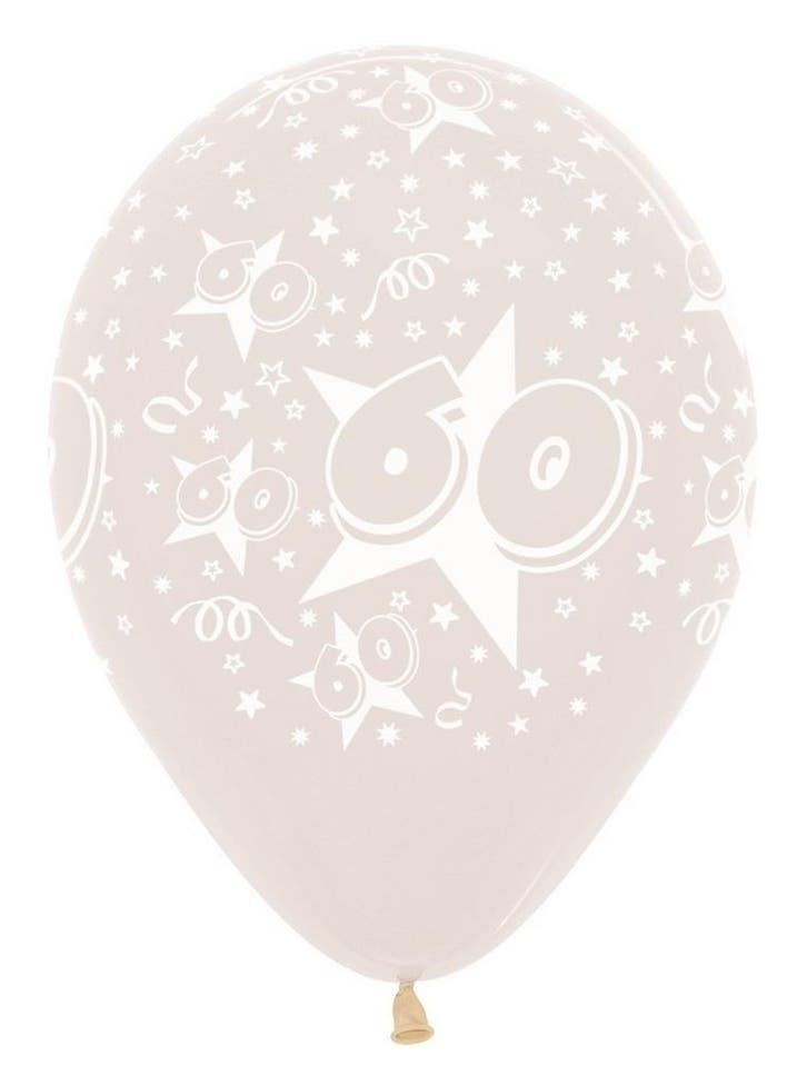 Ballonnen Number 60 Stars Crystal Clear 30cm 25st, Hobby & Loisirs créatifs, Articles de fête, Envoi