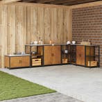 vidaXL Keukenopslag met plank met opslag Roestig 60 x 50 x, Verzenden, Nieuw