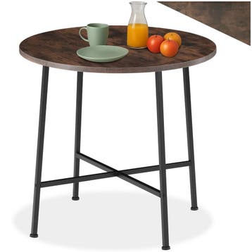 Eettafel Ennis 80x76cm - Industrieel hout donker, rustiek, Huis en Inrichting, Tafels | Eettafels, Verzenden, Nieuw