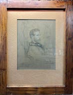 Europese school (XIX) - Ritratto di uomo con dediche - NO