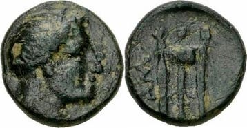 Ca 350-300 v Chr Gambreion Mysien Bronze 350-300 Apollon..., Verzenden