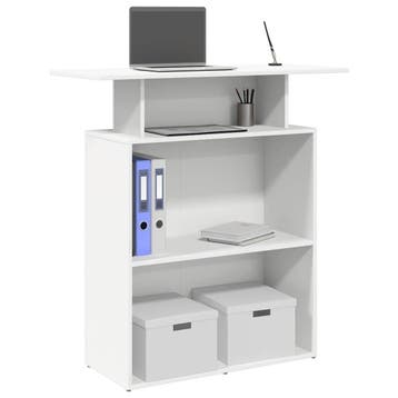 vidaXL Receptiebalie Wit 100x40x104 cm Bewerkt Hout, Verzenden, Nieuw