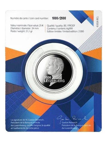 Luxemburg. 25 Euro 2026 Accession to the Throne of Grand
