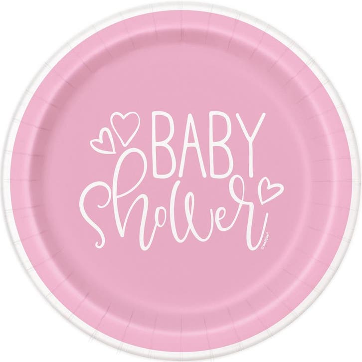 Roze Babyshower Borden Meisje 8st, Hobby & Loisirs créatifs, Articles de fête, Envoi
