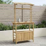 vidaXL Buiten Bartafel met opslag Naturel 110 x 50 x 210 cm, Verzenden, Nieuw