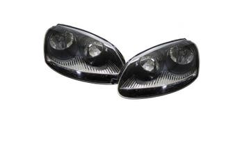 GTI Look Koplampen Zwart voor Volkswagen Golf 5 & Jetta 3, Ophalen of Verzenden
