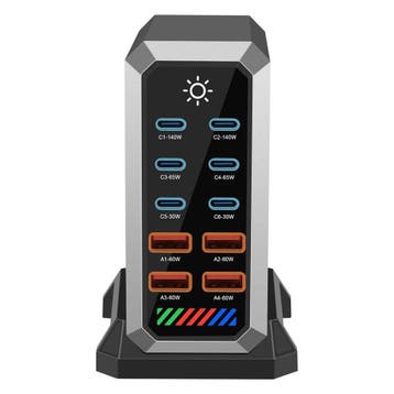 DrPhone GaNForce2 10-Poorts GaN USB Laadstation 200W – 6x, Verzenden