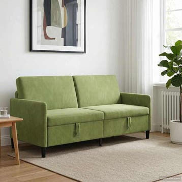 vidaXL Sofa met Opbergruimte Lichtgroen 192 x 78 x 87 cm, Verzenden, Nieuw