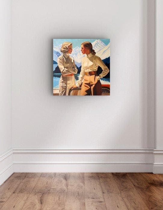 Biatturi Irina - Hiver à Saint Moritz, XL, Antiek en Kunst, Kunst | Designobjecten