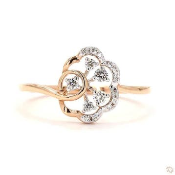 Ring - 18 karaat Geel goud - 0.15ct. tw. - Diamant