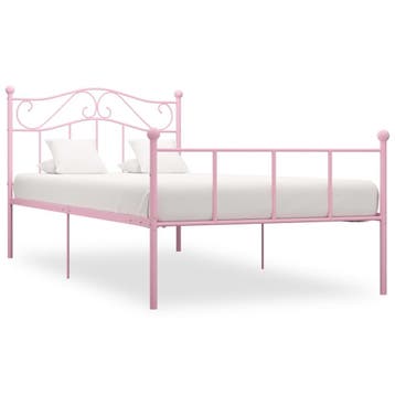 vidaXL Bedframe metaal roze 100x200 cm, Verzenden