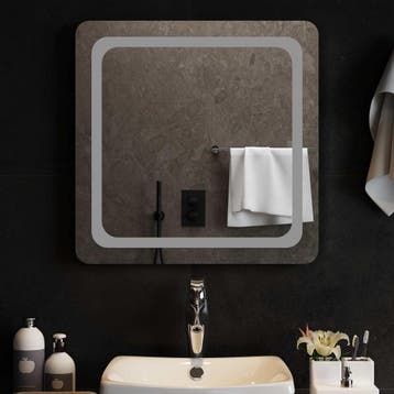 vidaXL LED Badkamerspiegel Transparant 60 x 60 cm gehard, Verzenden, Nieuw