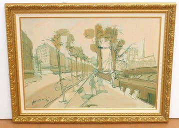 Mario Bonamici (1912 - 2002) - Vista urbana, Antiek en Kunst