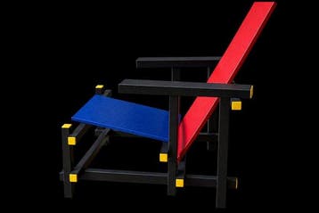 Vitra - Gerrit Rietveld - Stoel - Rode en blauwe Stoel -